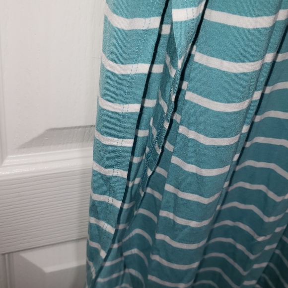 Zenana Teal/White Striped Sleeveless Maxi Dress with Pockets Size XL NWT - Picture 5 of 7
